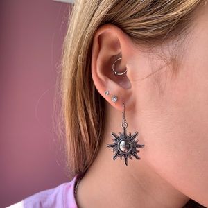 sun hoop earrings